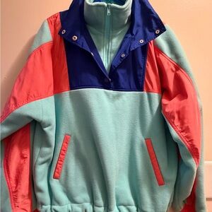 NWOT Forever 21 Kids Colorblock Puffer Jacket - Blue and Pink